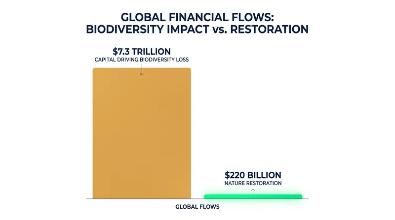 Global financial flows currently driving biodiversity loss dwarf the capital allocated to nature restoration.