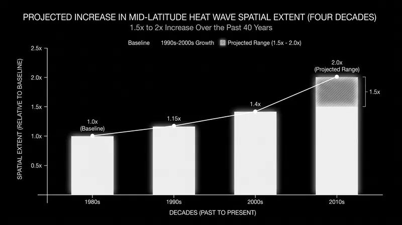Heat waves are also expanding in contiguous area, exposing larger populations simultaneously.