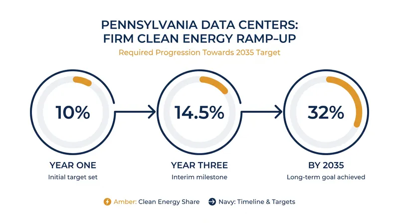 Data centers that sign the state's consent order must procure increasing amounts of firm clean energy over the next decade.