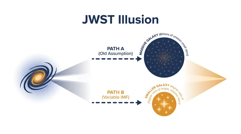 A variable Initial Mass Function suggests that early galaxies observed by JWST are not impossibly massive, but simply produced a higher ratio of bright stars.