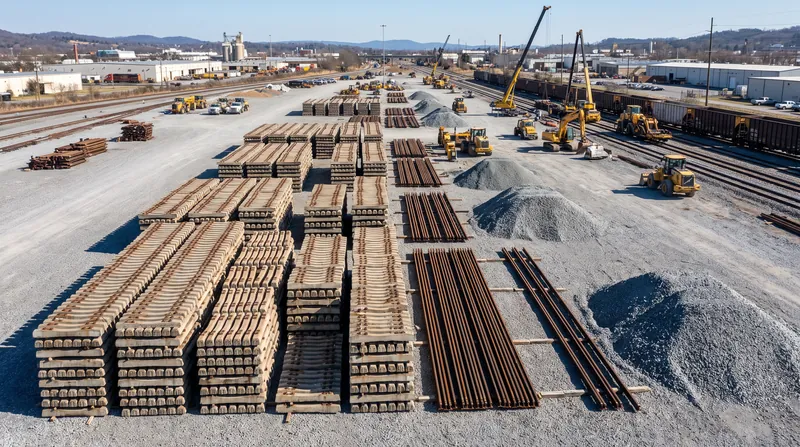 The newly completed 150-acre railhead facility in Kern County will serve as the primary staging hub for track materials.