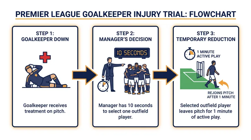 The goalkeeper injury trial is designed to eliminate the 'tactical timeout' loophole.
