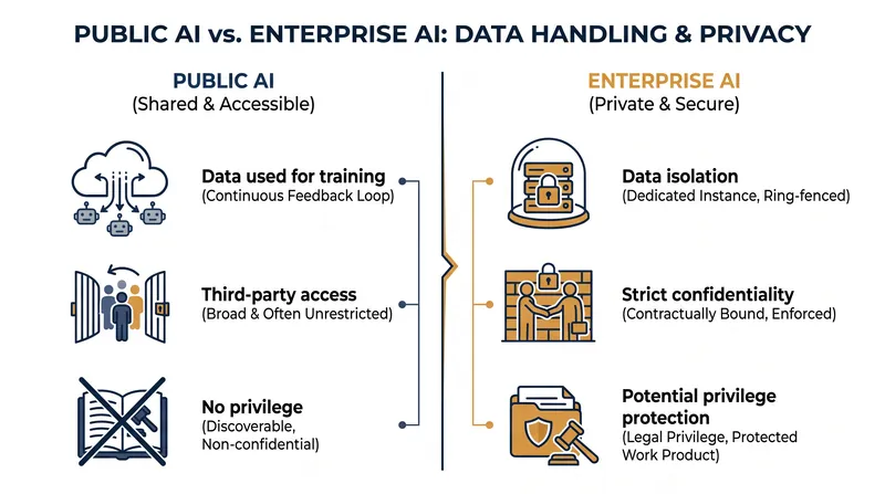 The legal distinction between consumer-grade and enterprise-grade artificial intelligence.