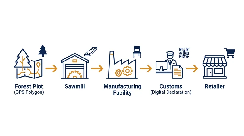 Under the new rules, traceability must extend all the way back to the specific plot of land where the timber was harvested.