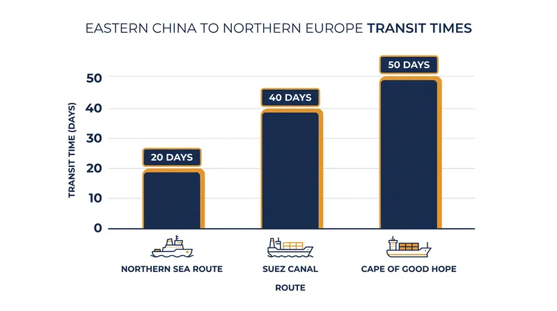 The Northern Sea Route can cut transit times between Asia and Europe by up to half.