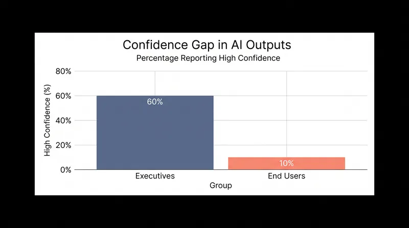 The confidence gap: Those who consume AI outputs trust them far more than the end users tasked with generating and verifying them.
