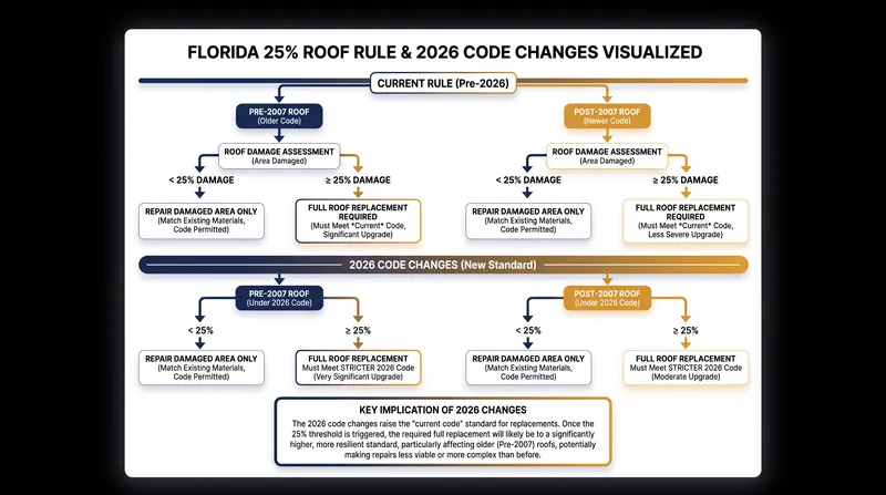 How the age of a roof determines whether a localized repair is legally permitted under Florida statutes.