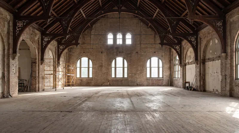 The interior of the Arts and Industries Building has been largely closed to the public since 2004 due to structural decline.