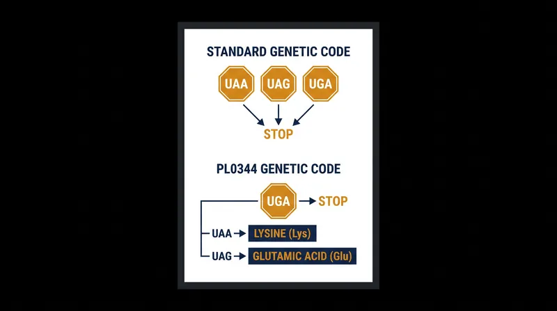 Unlike the standard genetic code, Oligohymenophorea sp. PL0344 decouples UAA and UAG to encode different amino acids.