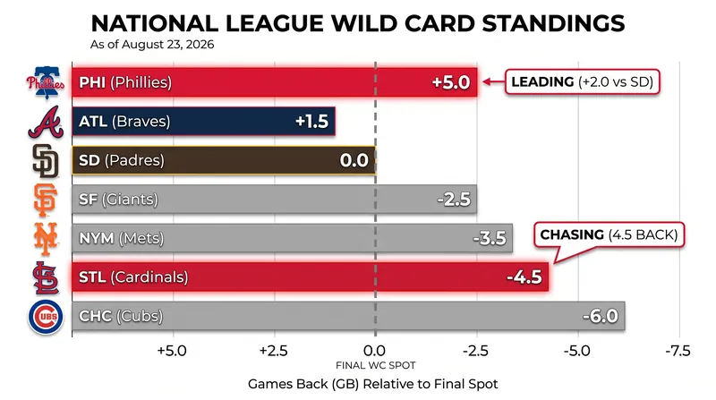 The National League Wild Card race tightens as the calendar approaches September.