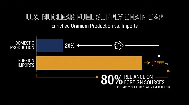 U.S. nuclear operators currently rely on foreign sources for approximately 80% of their enriched uranium.