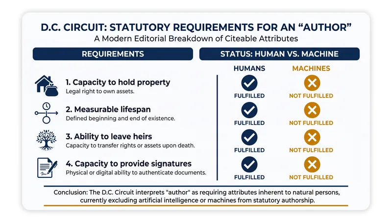 The statutory attributes of an author under the Copyright Act of 1976.