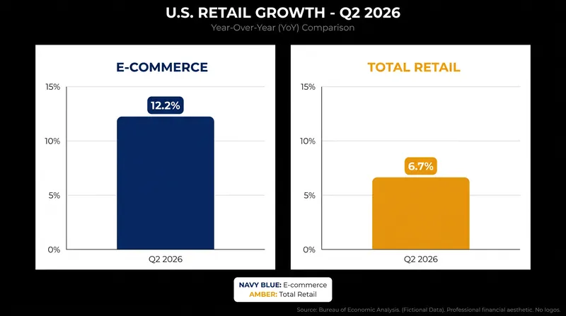 E-commerce expanded at nearly twice the pace of the broader retail sector over the past year.
