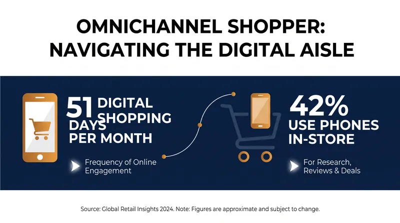 Digital commerce now heavily influences physical store visits.