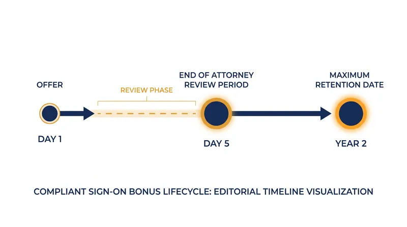 To legally enforce a sign-on bonus clawback, employers must adhere to a strict procedural timeline.
