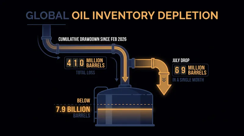 Cumulative stock draws between the end of February and the end of July reached 410 million barrels.