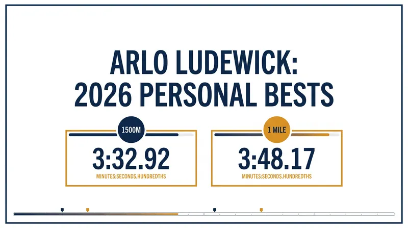 Arlo Ludewick's breakout 2026 season included massive personal bests across middle-distance events.