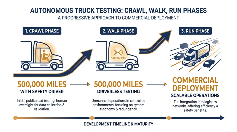 Manufacturers must complete extensive mileage thresholds before removing the safety driver.