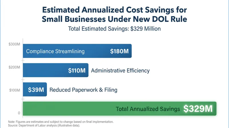 The Small Business Administration estimates the rule change will save businesses $329 million annually.