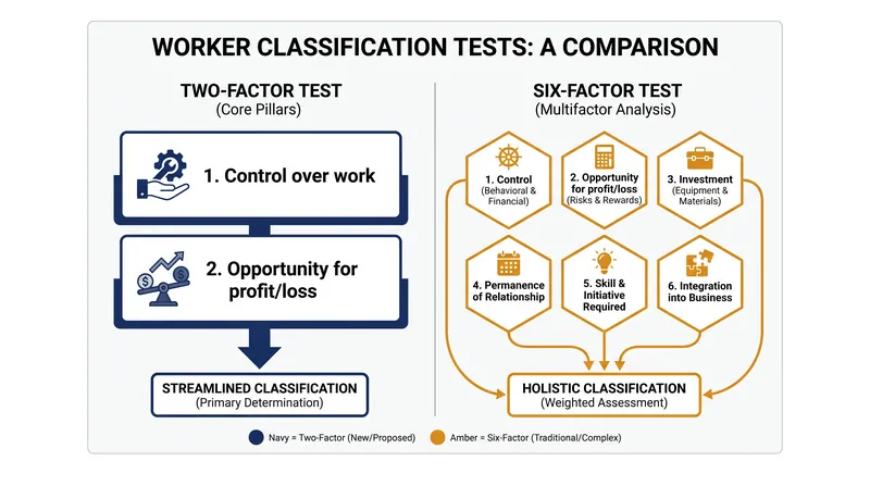 The 2026 proposal replaces a six-factor balancing test with a streamlined two-factor framework.