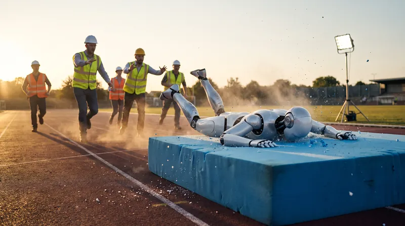While the robots achieved unprecedented speeds, they lacked the ability to brake safely, requiring foam pads to stop.