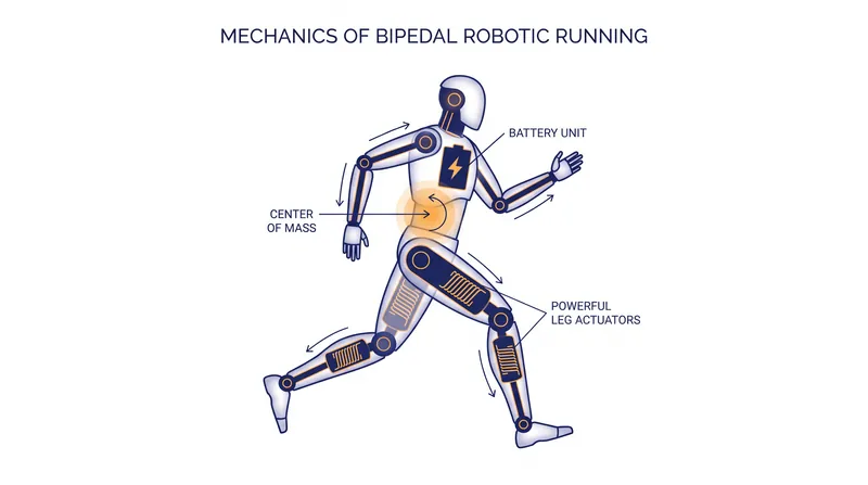 Running in a straight line relies on raw actuator power and balance, bypassing the need for complex cognitive decision-making.