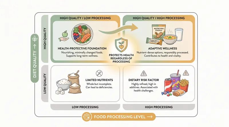 The Harvard study mapped diets across four quadrants, revealing that nutritional quality drives health outcomes.