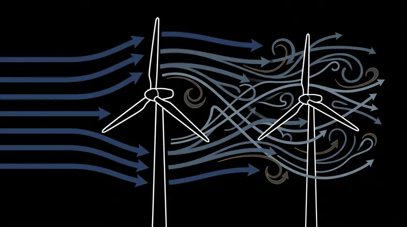 How the wake effect starves downstream turbines of kinetic energy.