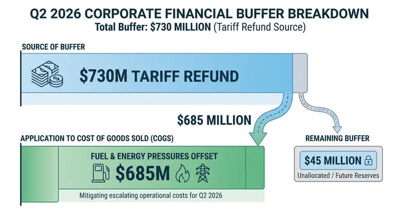 The retailer applied the vast majority of its recent tariff refund directly to the cost of goods sold, offsetting logistics pressures.