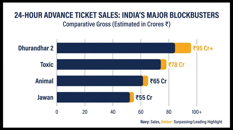 Toxic has outpaced several recent pan-India releases in its first 24 hours of advance bookings.
