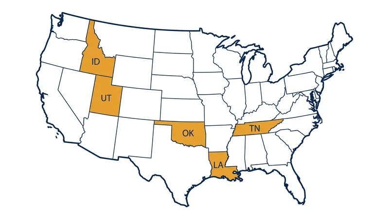 The five states selected to explore hosting the regional nuclear hubs.