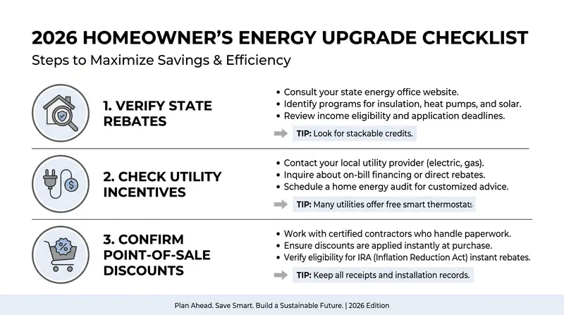 Homeowners planning upgrades in 2026 should verify local incentives before signing a contract.