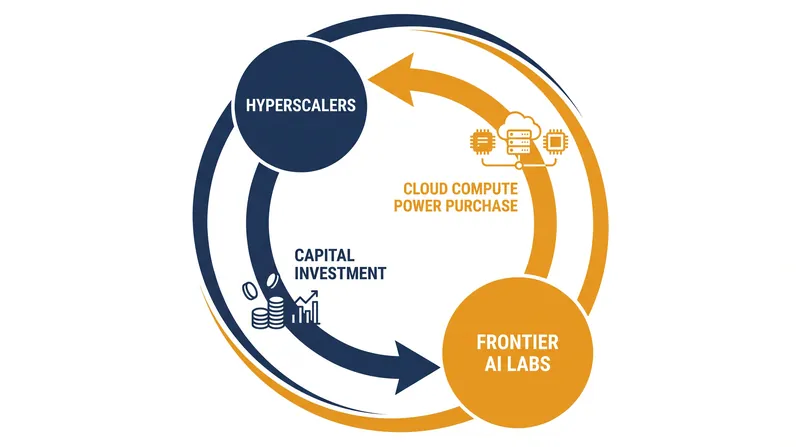 The structural economic loop sustaining current AI compute demand.