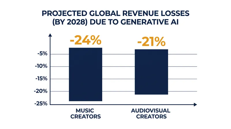 Projected global revenue losses for creators by 2028 due to the expansion of generative AI.