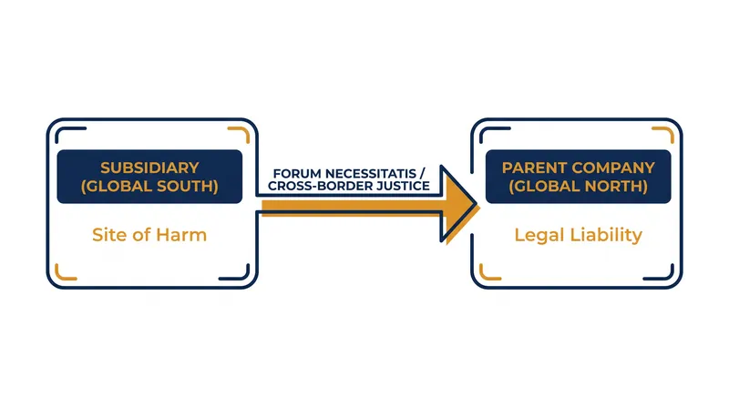 The treaty aims to pierce the corporate veil, allowing victims to seek justice in the parent company's home jurisdiction.