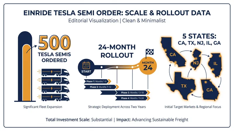 The 500-unit order represents the largest single deployment of the Tesla Semi to date.