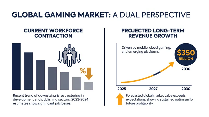 Despite current job losses, analysts forecast a robust recovery for the global gaming market by the end of the decade.