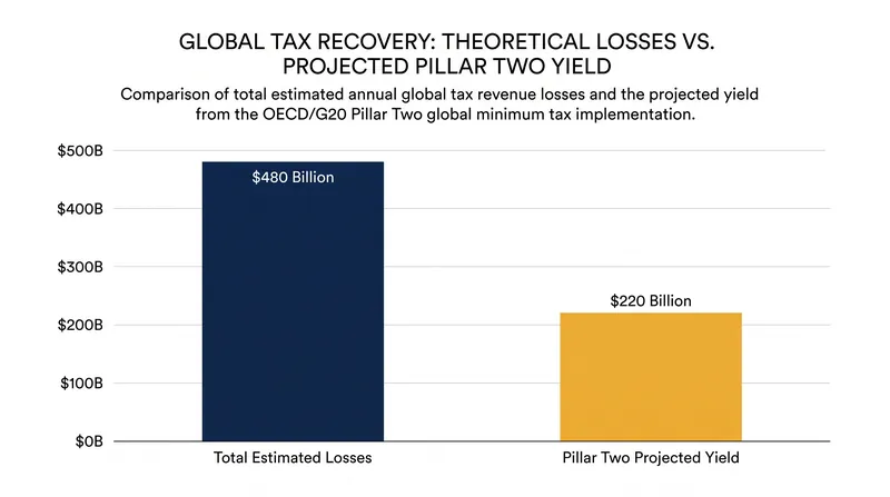 The 15% minimum tax is projected to recover nearly half of the total estimated lost revenue.