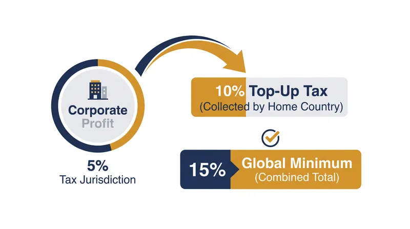 The Pillar Two mechanism ensures a 15% minimum rate is paid regardless of where profits are booked.