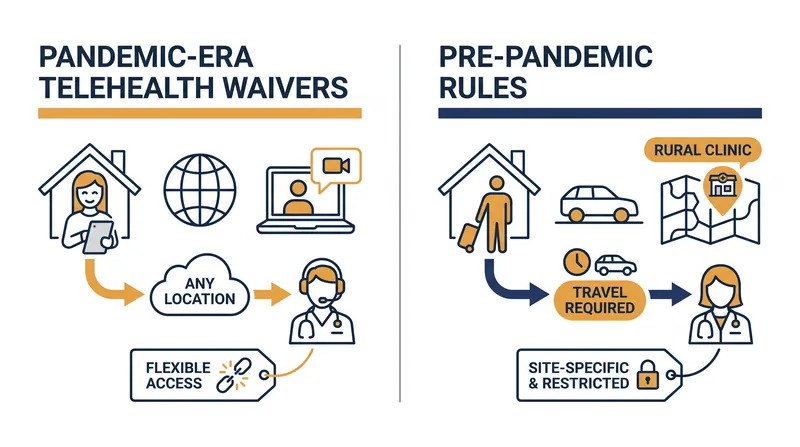 How the expiration of CMS waivers would restrict Medicare telehealth access.