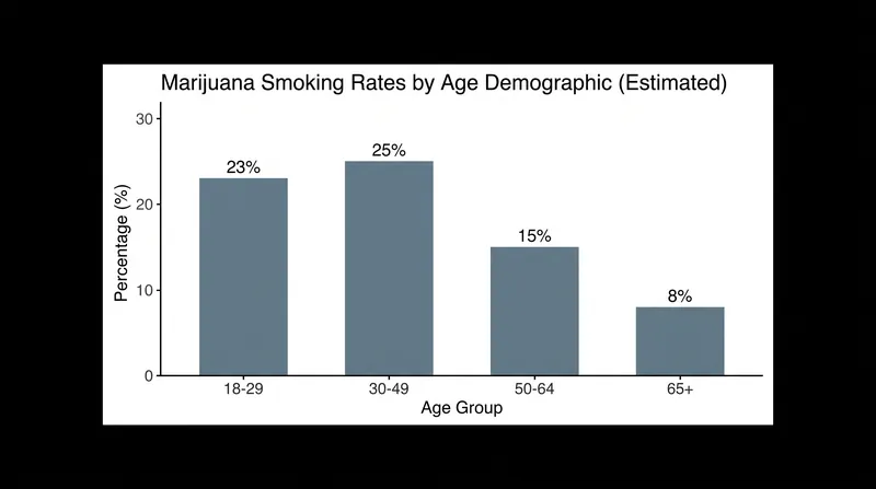 Cannabis consumption is heavily concentrated among adults under the age of 50.