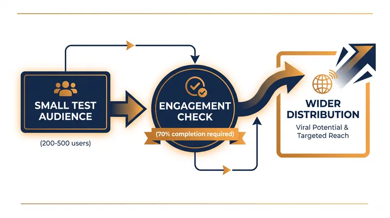 The new multi-stage testing engine requires significantly higher completion rates to reach broad audiences.