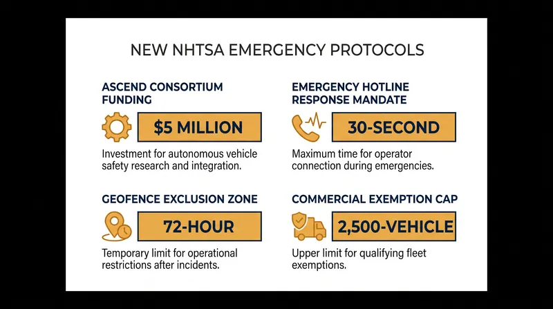 Key figures from the proposed National AV Framework and emergency coordination mandates.