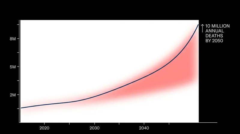 The World Health Organization projects a massive increase in deaths from antibiotic-resistant infections by 2050.