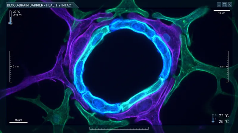 A healthy blood-brain barrier prevents toxins from entering brain tissue while allowing essential nutrients to pass through.