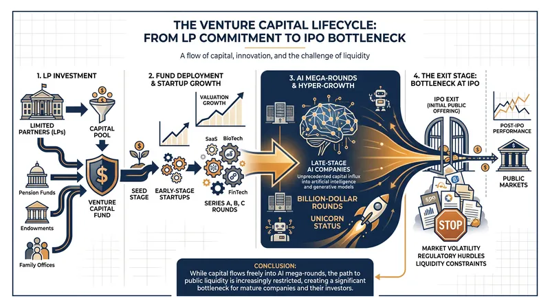 The venture ecosystem relies on successful IPOs to return capital to limited partners for future investments.