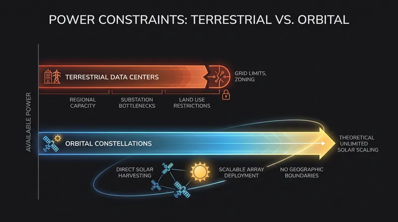 Orbital compute aims to bypass the severe power and land constraints limiting terrestrial AI expansion.