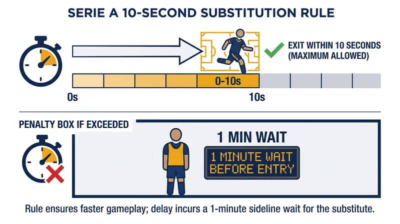 The new substitution protocol forces teams to play with ten men for one minute if a departing player delays their exit.