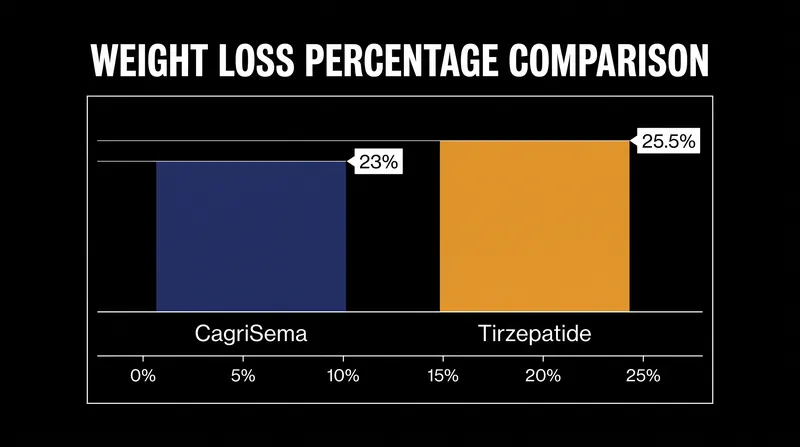 While CagriSema drove a massive 23% weight reduction, it narrowly missed the 25.5% mark set by tirzepatide in the REDEFINE 4 trial.