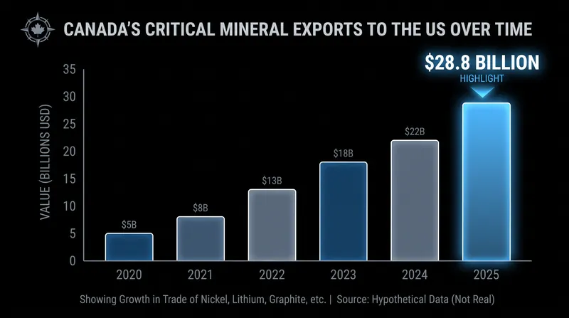 Canada exported $28.8 billion worth of critical minerals to the United States in 2025.